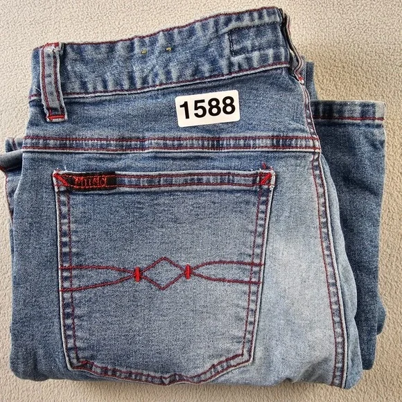 Y2K Mudd Jeans Bell Bottom Flare Denim pant Women's 28 Blue Wash Snap Button‎ - Picture 17 of 17